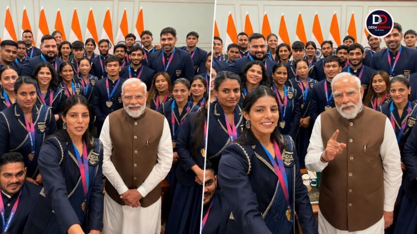 PM Modi Commonwealth Games 2026 medal winners के साथ