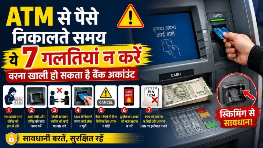 ATM से पैसे निकालते समय सुरक्षा और सावधानी
