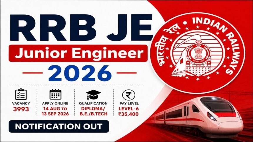 RRB JE Recruitment 2026 3993 Posts