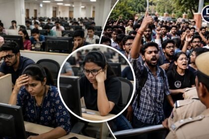 जयपुर में NEET PG 2026 परीक्षा के दौरान तकनीकी समस्या से परेशान अभ्यर्थी