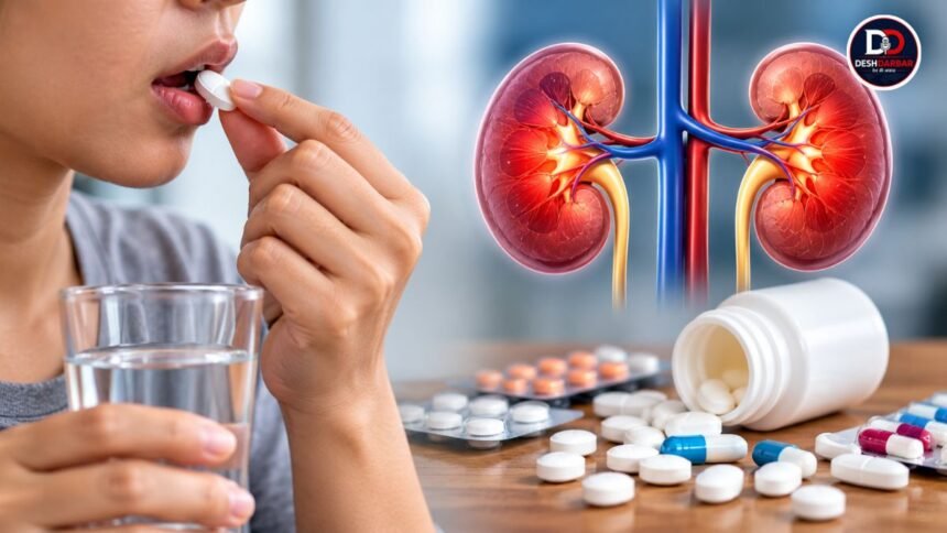 Painkiller के लंबे इस्तेमाल से किडनी पर पड़ने वाले असर को दर्शाती तस्वीर