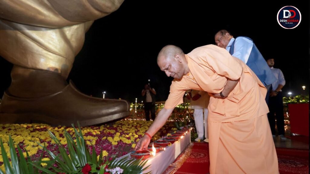 लखनऊ में PM मोदी के जन्मदिन पर CM योगी ने जलाया दीप