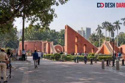 दिल्ली में जंतर-मंतर के प्रदर्शन स्थल का दृश्य