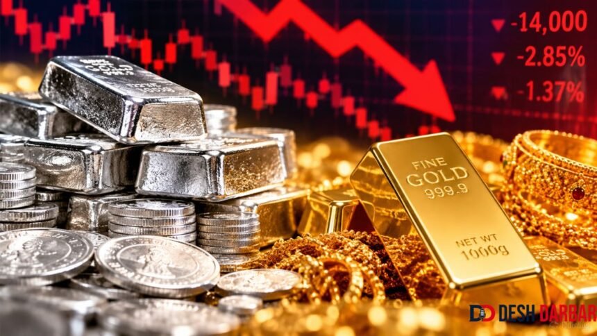 Silver Price Crash: 5 दिन में ₹14,000 सस्ती चांदी, जानें आज का सोना भाव