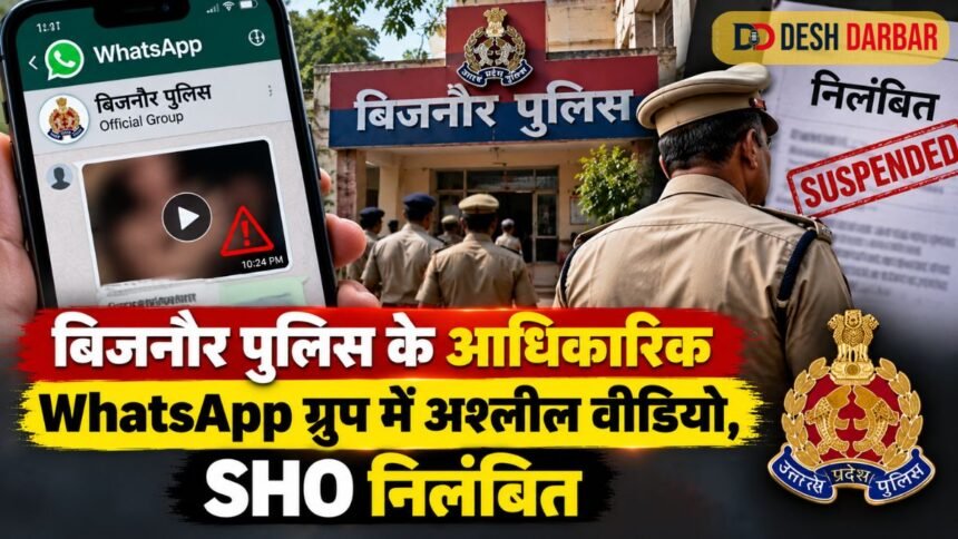 बिजनौर पुलिस के आधिकारिक WhatsApp ग्रुप में अश्लील वीडियो, SHO निलंबित